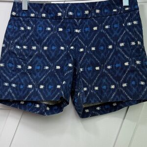 J. Crew Navy Patterned High Waist Shorts